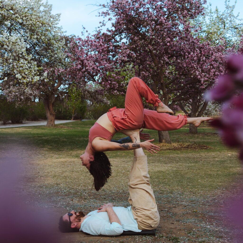 The Connection Academy AcroYoga photoshoot in Denver, City Park.